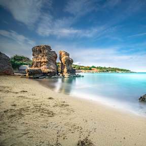 Tropical beach of Voulisma beach, Istron, Crete.
