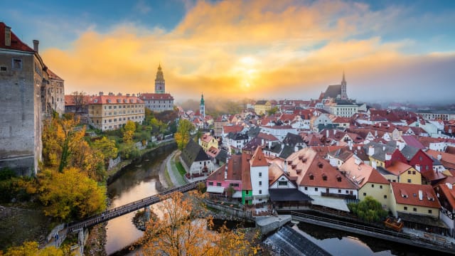 Blick über die Altstadt von Český Krumlov.