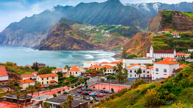 Landschaft von Porto da Cruz auf Madeira, Portugal