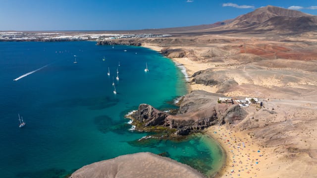 Strand Playa de Papagayo bei Playa Blanca, Lanzarote, Kanarische Inseln, Spanien ©Reinhard Schmid/HUBER IMAGES