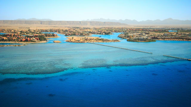 Blick auf den Urlaubsort El Gouna, Ägypten