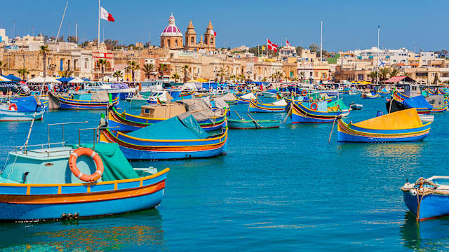 Colourful Boats in Marsaxlokk Malta