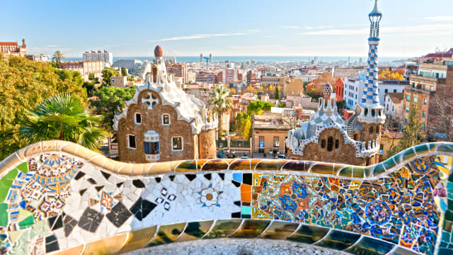 Gaudís Park Güell, Barcelona, Katalonien, Spanische Mittelmeerküste