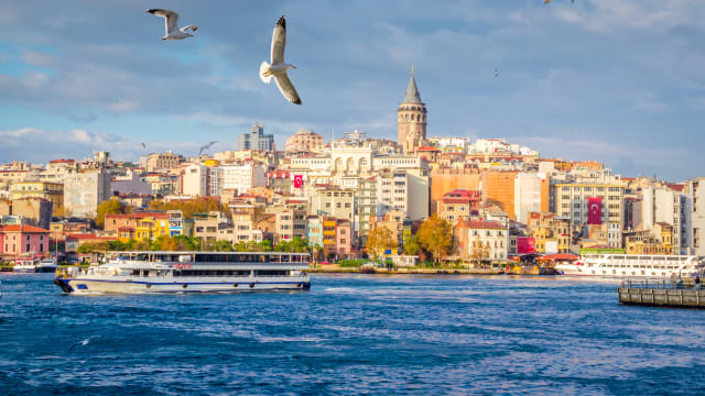 Panoramablick auf der Galata-Turm in Istanbul, Türkei