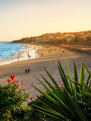 Ausblick auf Strand und Meer an der Costa Calma auf Fuerteventura
