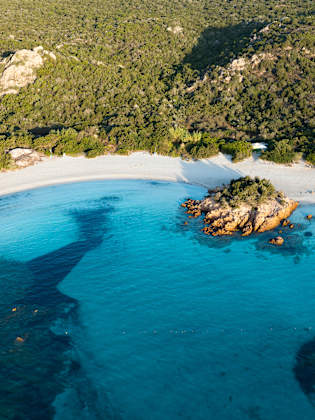 Luftaufnahme einer grünen Küste mit dem wunderschönen Prince Beach © iStock.com/Travel Wild
