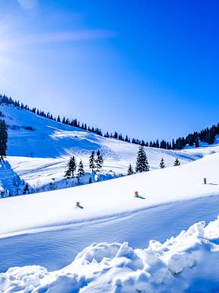 Skigebiet Spitzingsee in Bayern, Deutschland