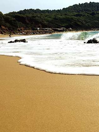Low Angle View Of Beach And Sea