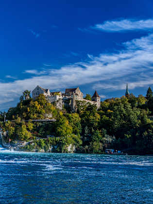 Idyllic View Of Rhine Falls Against Sky