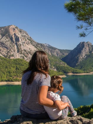 Mutter und Tochter am Green Canyon bei Manavgat, Türkische Riviera