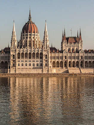 View Of River With City In Background