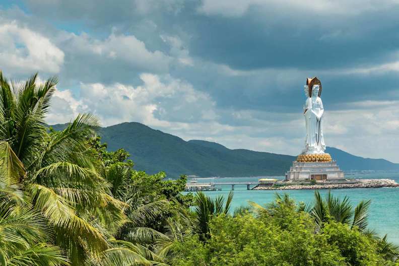 Die Guanyin Statue in Nanshan, China.