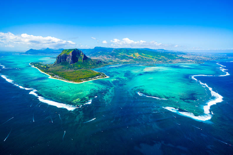 Luftaufnahme, Le Morne Brabant, Mauritius
