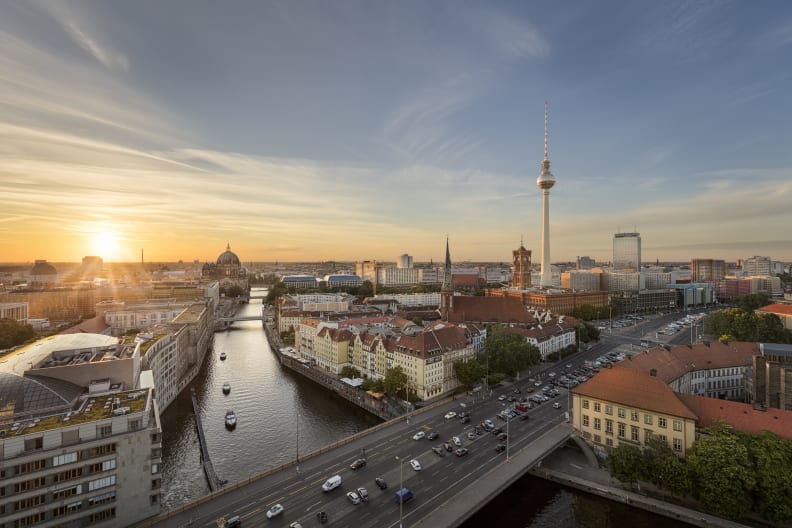 Sonnenuntergang über Berlin, Deutschland