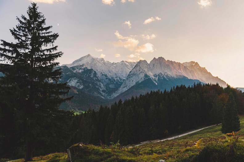 Ausblick auf das Wettersteingebirge in Garmisch-Partenkirchen.
