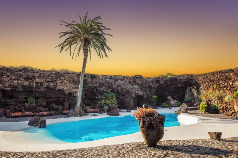 Swimmingpool auf den kanarischen Inseln, Spanien