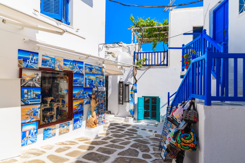 Souvenir Shops in Mykonos-Stadt