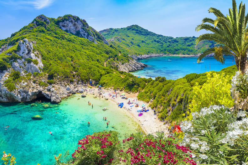 Strand Porto Timoni bei Afionas, Korfu, Griechenland
