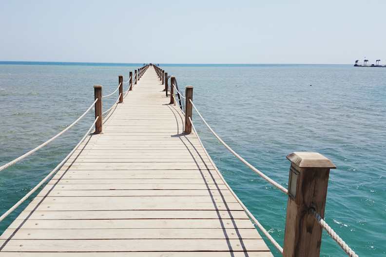 Pier Over Sea Against Clear Sky