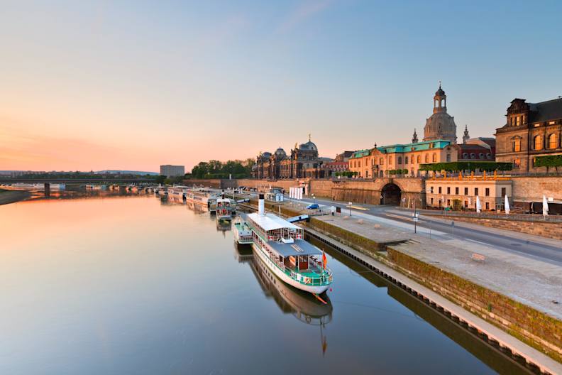 Altstadt und Elbe, Dresden, Sachsen