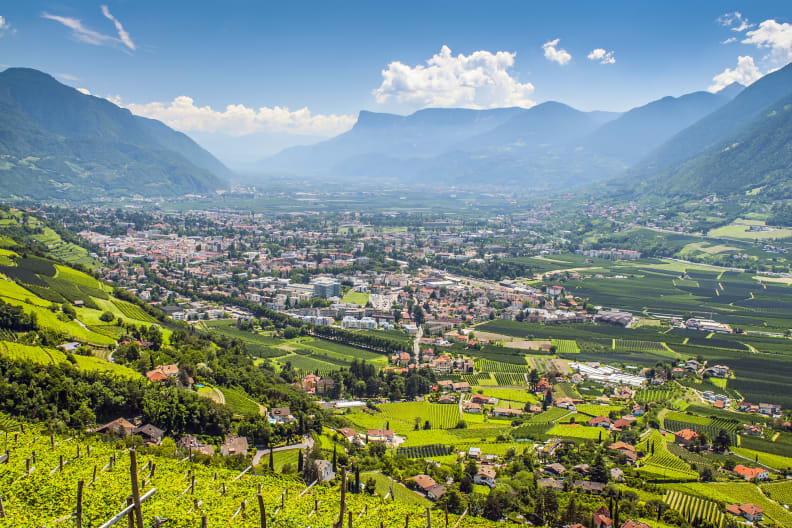 Blick über Meran und Umgebung, Südtirol