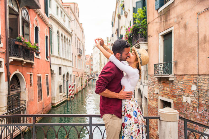 Verliebtes Paar in Venedig, Italien