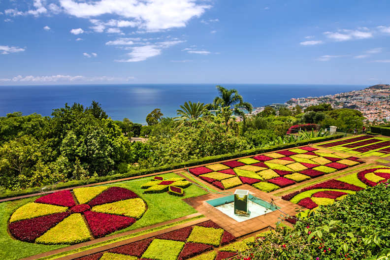 Ein Garten mit bunten Mustern am Meer