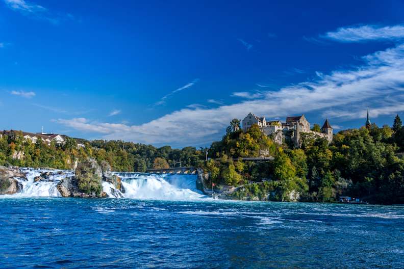 Idyllic View Of Rhine Falls Against Sky