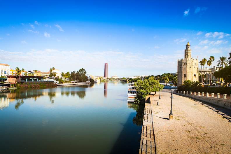 Der Guadalquivir in Sevilla, Spanien.