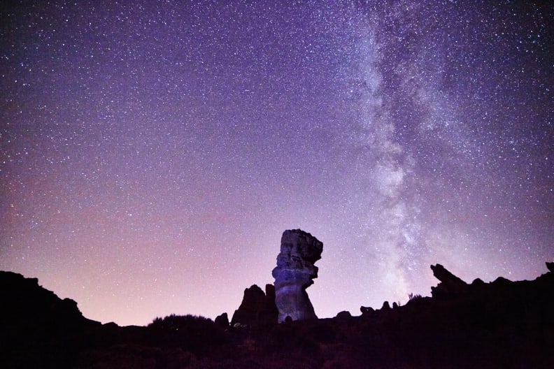 Garcias Felsen unter Sternenhimmel, Teneriffa