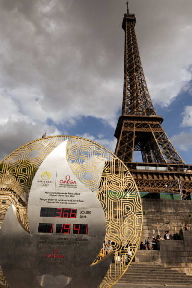 Olympia-Countdown in Paris © NurPhoto/NurPhoto via Getty Images