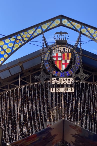 Eingang zum Markt La Boqueria, Barcelona, Spanien
