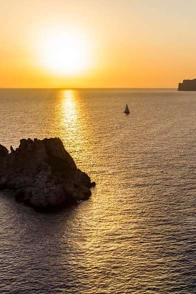 Sonnenuntergang Las Malgrats, Mallorca.