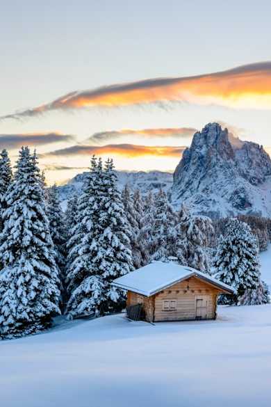 Die berühmte Seiser Alm in Südtirol im Winter. © iStock via Getty/Smitt