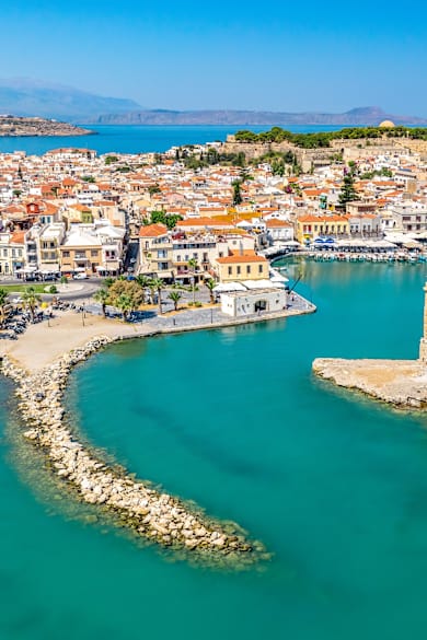 Das Städtchen Rethymno auf Kreta, Griechenland.