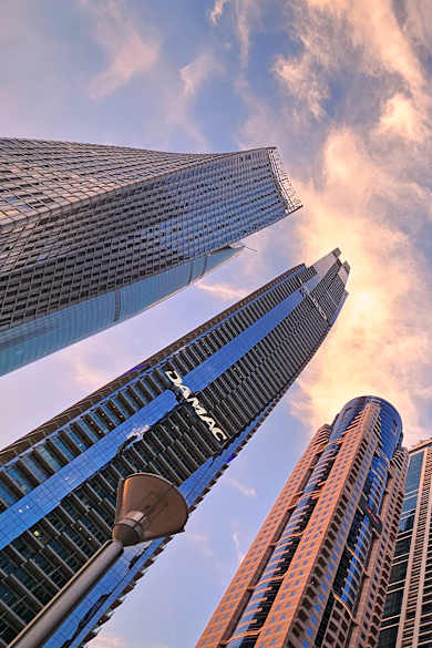 Hochhäuser im Sonnenuntergang am Dubai Marina © HolidayCheck Mitarbeiter Daniel Harsche