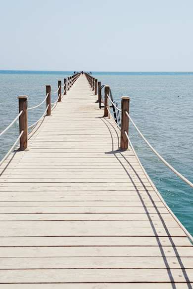 Pier Over Sea Against Clear Sky