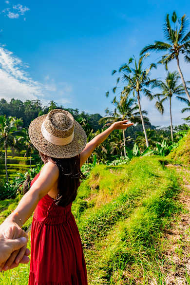 Pärchen betrachtet die Tegalala Reisterrasse von oben, Bali, Indonesien © Shutterstock - kitzcorner