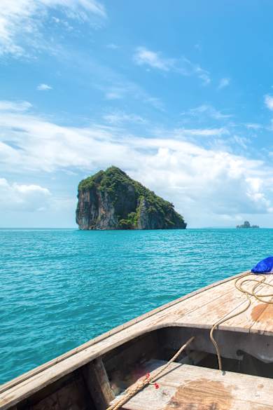 boat go to Chicken island in the Andaman sea,Krabi,Thailand