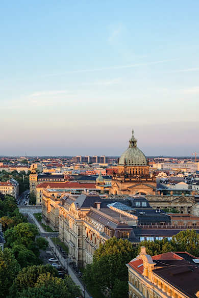 Panoramablick über Leipzig, Sachsen