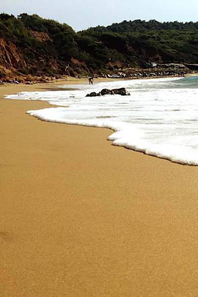 Low Angle View Of Beach And Sea