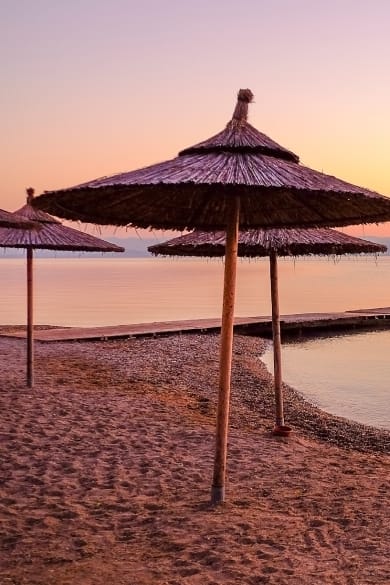 Moraitika Beach auf der Insel Korfu, Griechenland.