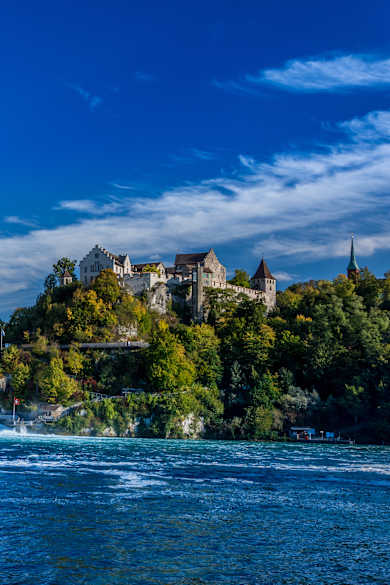 Idyllic View Of Rhine Falls Against Sky