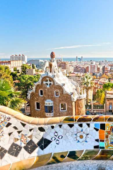 Gaudís Park Güell, Barcelona, Katalonien, Spanische Mittelmeerküste