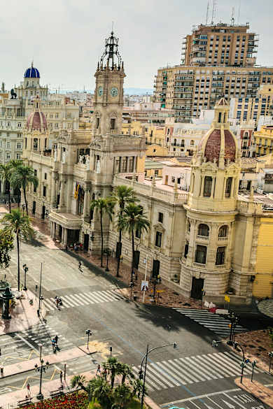 Blick von oben auf Valencia