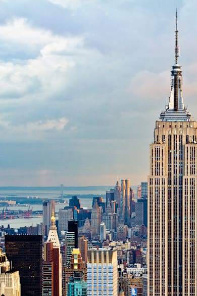 Empire state building and one world trade center