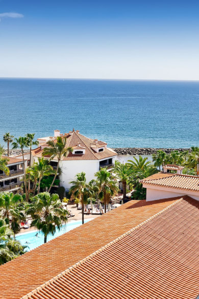 Meerblick über Dächer & Palmen © Hotel Parque Tropical, Januar 2019