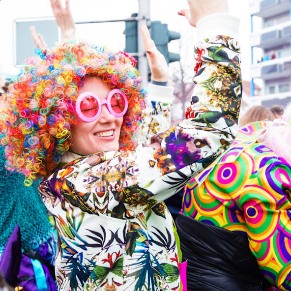 Frau auf dem Kölner Karneval, Deutschland
