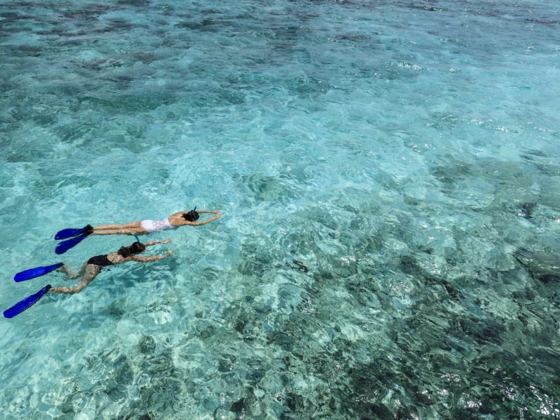 Mutter und Tochter Schnorcheln gemeinsam im Urlaub © iStock.com/btrenkel
