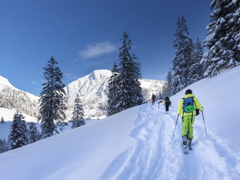 Ski-Langläufer auf dem Weg zum Gipfel ©iStock.com/DieterMeyrl
